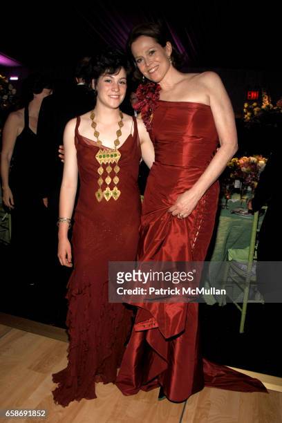 Charlotte Simpson and Sigourney Weaver attend NEW YORK BOTANICAL GARDEN 2009 Conservatory Ball at New York Botanical Garden on June 4, 2009 in New...