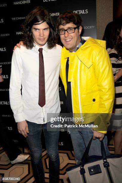 Matthew Mosshart and Andrew Bevan attend THE CINEMA SOCIETY & DETAILS host a screening of "THE HANGOVER" at Tribeca Grand Hotel on June 4, 2009 in...