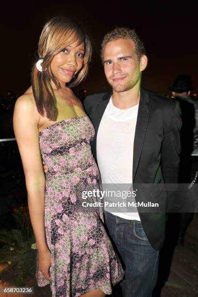 Tia Walker and Zev Eisenberg attend RICHIE RICH Hosts CHRIS COFFEE's Birthday Party at the GARDEN IN THE SKY at Cooper Square Hotel Penthouse on June...