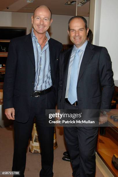 Prince Dimitri of Yugoslavia and Massimo Ferragamo attend SALVATORE FERRAGAMO Intimate Dinner hosted by MASSIMO FERRAGAMO at Salvatore Ferragamo on...