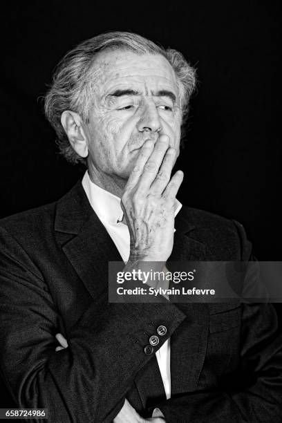 Philosopher Bernard-Henri Levy is photographed for Self Assignment on March 17, 2017 in Valenciennes, France.