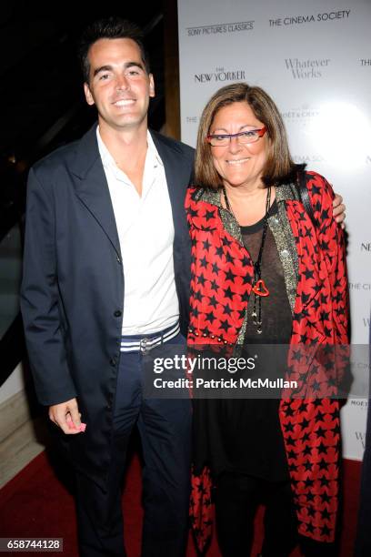 Andrew Freesmeier and Fern Mallis attend THE CINEMA SOCIETY & THE NEW YORKER host a screening of "WHATEVER WORKS" at Regal Cinema Battery Park on...