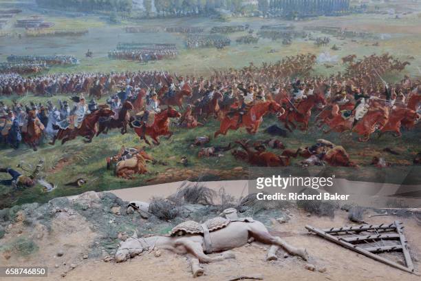 The 360 degree Panorma showing the Battle of Waterloo at the battlefield, on 25th March 2017, at Waterloo, Belgium. Inaugurated on the battle's...