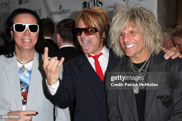 Bobby Dall, Rikki Rockett and CC DeVille attend 63rd Annual Tony Awards - Arrivals at Radio City Music Hall on June 7, 2009 in New York City.