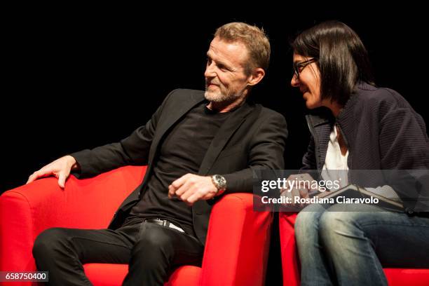 Writer Jo Nesbo attends "An Evening with Jo Nesbo" at Teatro Elfo Puccini on March 27, 2017 in Milan, Italy.