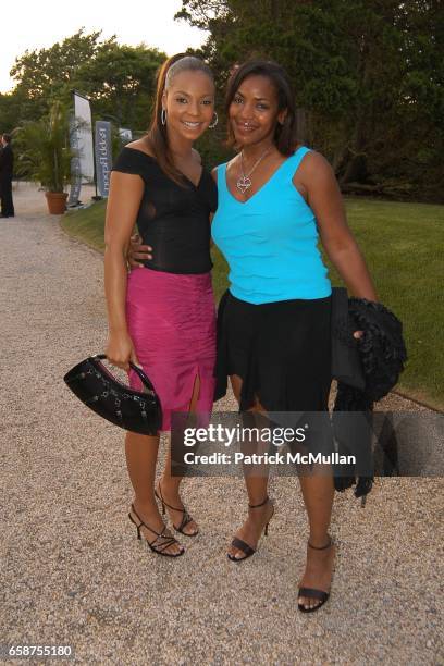 Ashanti and Tina Douglas attend A Glittering Night Under The Stars to Benefit The G & P Foundation for Cancer Research on July 10, 2004 at the Denise...