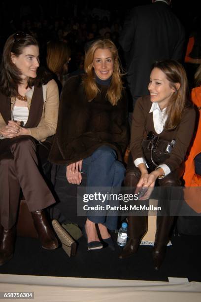 Jennifer Creel, Serena Boardman and Samantha Boardman attend Michael Kors fashion show at at the tents on February 11, 2004 in New York City.