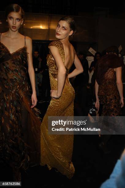 Eugenia Volodina attends Donna Karan Fashion Show at Eyebeam Atelier on February 13, 2004 in New York City.