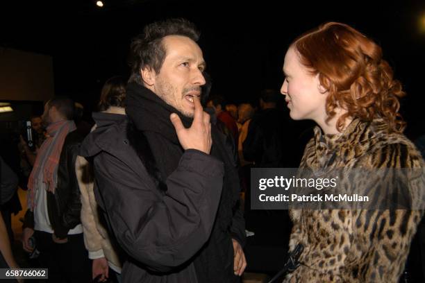 Michael Wincott and Karen Elson attend Marc Jacobs Fall 2004 Collection Show at The New York State Armory on February 9, 2004 in New York City.