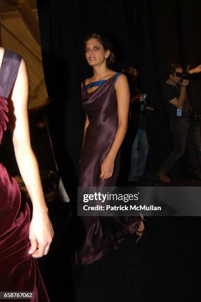 Frankie Rayder attends At the Carolina Herrera Fashion Show at Bryant Park Tents on February 9, 2004 in New York City.