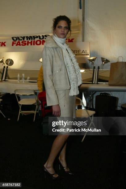 Frankie Rayder attends At the Carolina Herrera Fashion Show at Bryant Park Tents on February 9, 2004 in , NY.