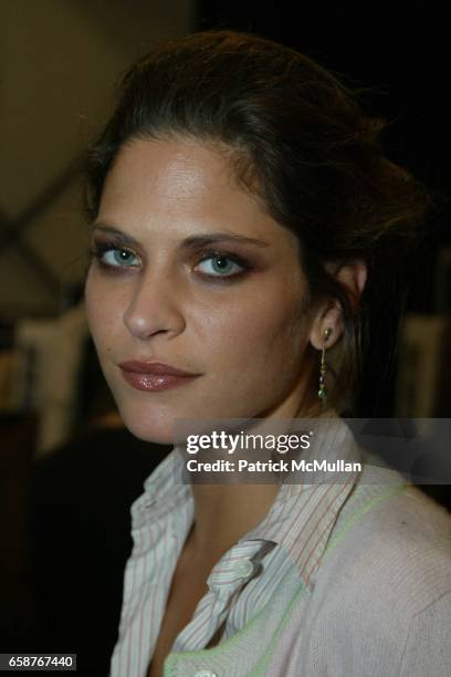 Frankie Rayder attends At the Carolina Herrera Fashion Show at Bryant Park Tents on February 9, 2004 in New York City.