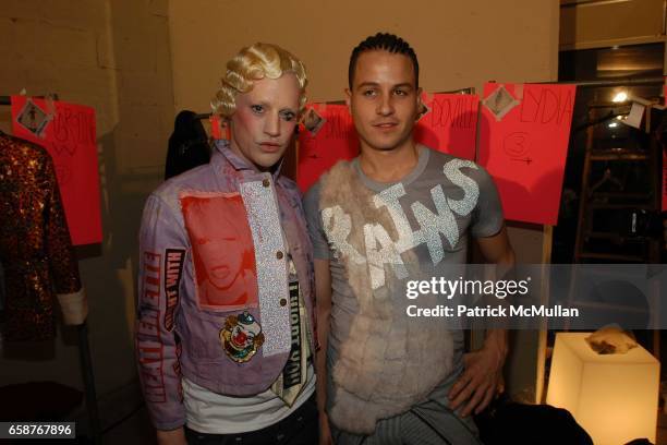 Richie Rich and Traver Rains attend HEATHERETTE Fashion Show at the MAO Space on February 12, 2004 in New York City.