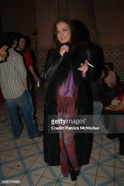 Perri Lister attends the Patrick McMullan and Kenny Scharf Party at Spider Club on February 26, 2004 in Hollywood, California.