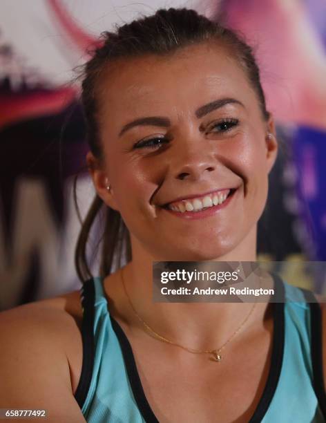 Mikki Austin is pictured during an announcement by Barry Hearn and Matchroom Sport on March 28, 2017 at the O2 in London, England.