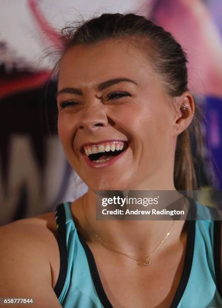 Mikki Austin is pictured during an announcement by Barry Hearn and Matchroom Sport on March 28, 2017 at the O2 in London, England.