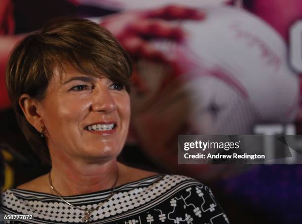 Joanna Adams is pictured during an announcement by Barry Hearn and Matchroom Sport on March 28, 2017 at the O2 in London, England.