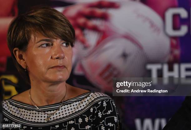 Joanna Adams is pictured during an announcement by Barry Hearn and Matchroom Sport on March 28, 2017 at the O2 in London, England.