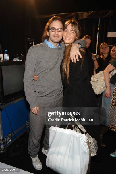 Marc Jacobs and Jessica Miller attend Marc by Marc Jacobs Fashion Show at held at the Lexington Avenue Armory on February 10, 2004 in New York City.