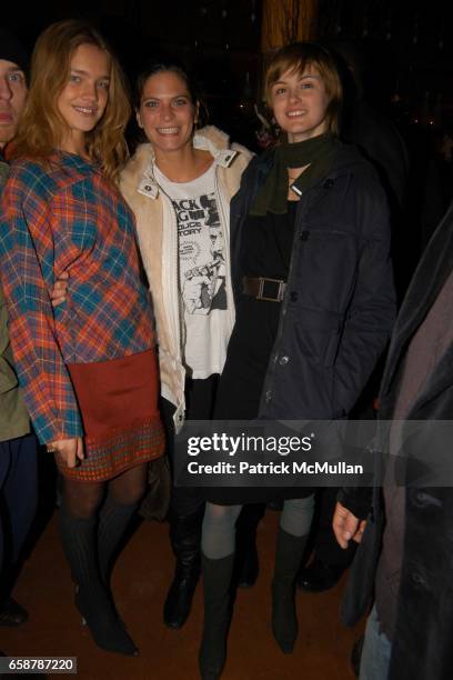 Natalia Vodianova, Frankie Rayder, Trish Goff attend Bay Garnett party for the magazine CHEAP DATE at Marquee on February 7, 2004 in New York City. ;