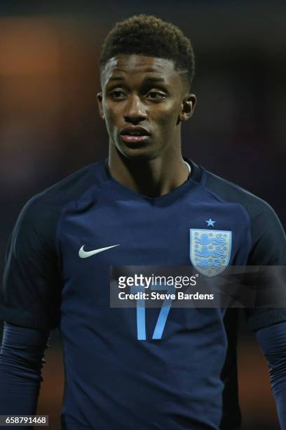 Demarai Gray of England during the U21 international friendly match between Denmark and England at BioNutria Park on March 27, 2017 in Randers,...