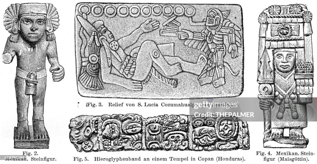Old central american art figures 1895