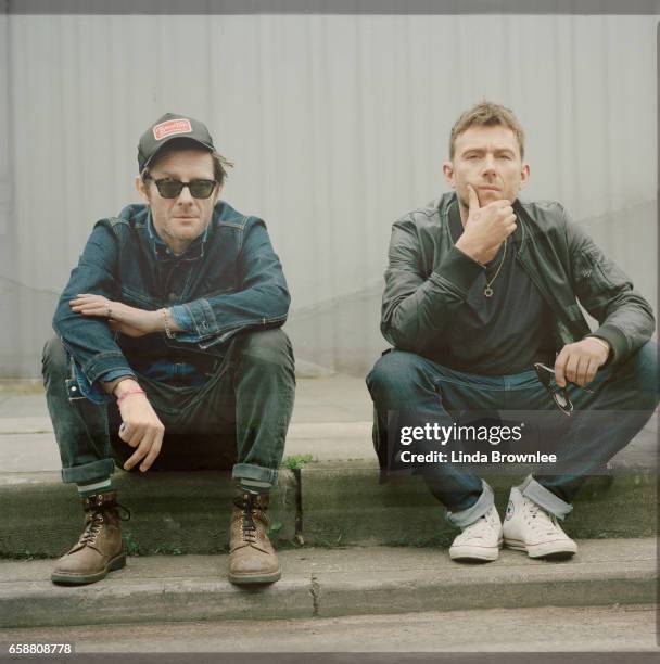 Virtual band Gorillaz, created by Damon Albarn and Jamie Hewlett are photographed on March 23, 2017 in London, England.