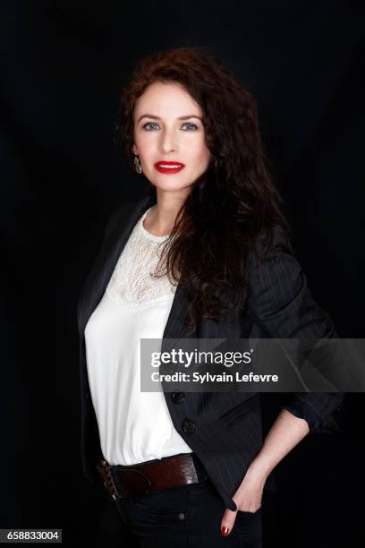 Musician Elsa Lunghini is photographed for Self Assignment on March 13, 2017 in Valenciennes, France