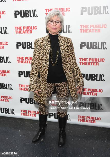 Actress Rita Moreno attends the "Latin History For Morons" opening night celebration at The Public Theater on March 27, 2017 in New York City.