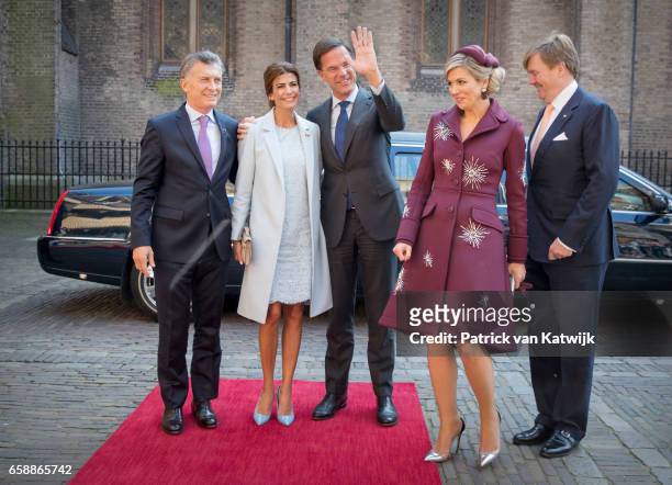 King Willem-Alexander and Queen Maxima of The Netherlands and President Mauricio Macri and his wife Juliana Awada of Argentine visit Dutch prime...