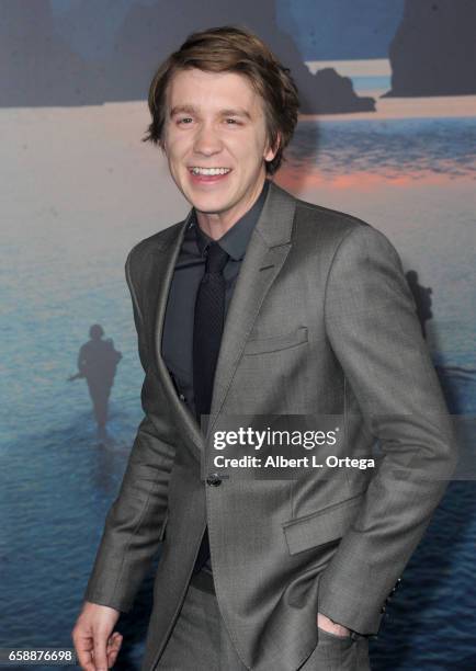 Actor Thomas Mann arrives for the Premiere Of Warner Bros. Pictures' "Kong: Skull Island" held at Dolby Theatre on March 8, 2017 in Hollywood,...