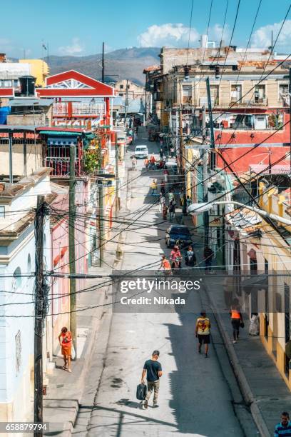 street scene, santiago de cuba, cuba - santiago de cuba stock pictures, royalty-free photos & images
