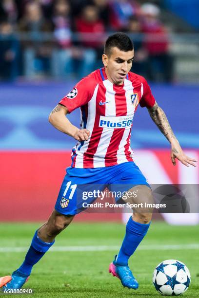 Angel Correa of Atletico de Madrid in action during their 2016-17 UEFA Champions League Round of 16 second leg match between Atletico de Madrid and...