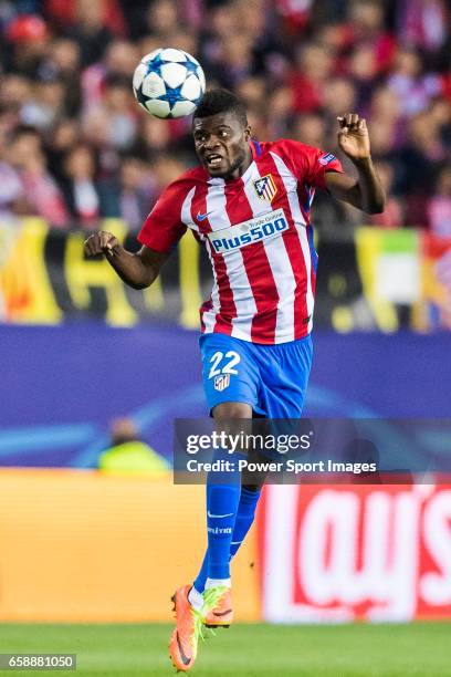 Thomas Teye Partey of Atletico de Madrid in action during their 2016-17 UEFA Champions League Round of 16 second leg match between Atletico de Madrid...