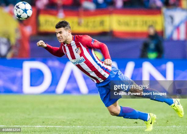 Lucas Hernandez of Atletico de Madrid in action during their 2016-17 UEFA Champions League Round of 16 second leg match between Atletico de Madrid...