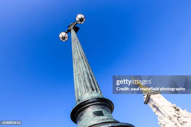 ornate lamp post and queen victoria memorial, london - street light post stock pictures, royalty-free photos & images