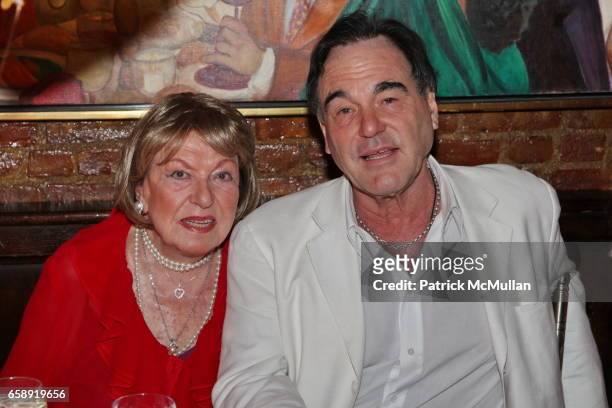 Jacqueline Stone and Oliver Stone attend Monique van Vooren Hosts a Birthday Party for Jacqueline Stone at Chez Josephine on August 18, 2009 in New...