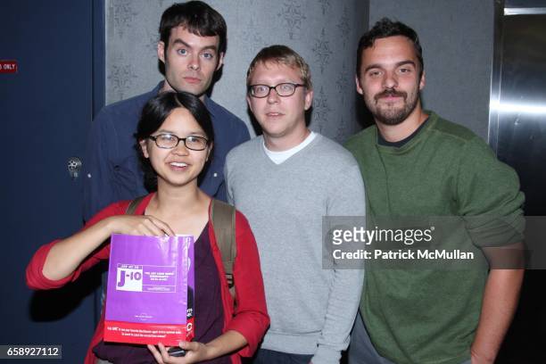 Bill Hader, Charlyne Yi, Nicholas Jasenovec and Jake Johnson attend New York Red Carpet Premiere of PAPER HEART, Presented by GEN ART and THREE-O...