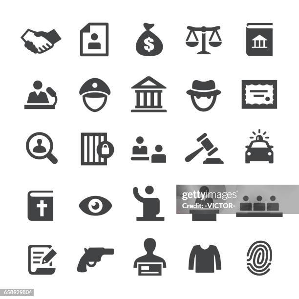 ilustrações de stock, clip art, desenhos animados e ícones de law and justice icons - smart series - courthouse