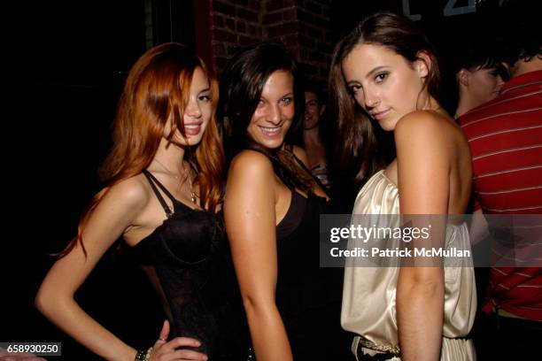 Alexandra Lenas, Kristina D'Amico and Bianca Rushton attend IZZY GOLD'S PAJAMA PARTY With ED HARDY VODKA at Izzy Gold Studio on August 14, 2009 in...