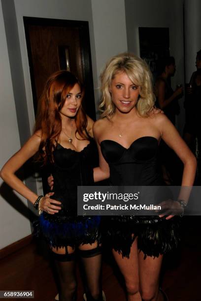 Alexandra Lenas and Allison Petit attend IZZY GOLD'S PAJAMA PARTY With ED HARDY VODKA at Izzy Gold Studio on August 14, 2009 in New York.