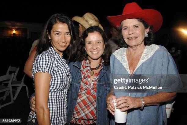 Marylou Bunn, Janie Wainwright and Mary Durkin attend HAMPTONS HOEDOWN Hosted by The DORRIAN and TASHJIAN Families at Private Residance on August 8,...