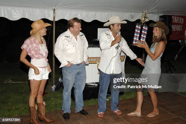 Caitlin Tashjian, Michael Dorrian, John Tashjian and Vaughn Dorrian attend HAMPTONS HOEDOWN Hosted by The DORRIAN and TASHJIAN Families at Private...