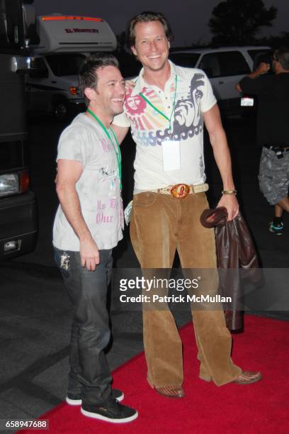 David Faustino and Corin Nemec attend Seth Green and Adult Swim Present Robot Chicken Skate Party Bus Tour at Skateland on August 1, 2009 in...