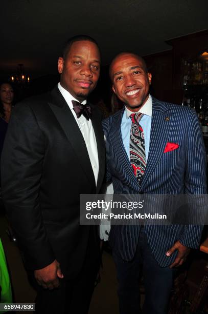 Kendu Isaacs and Kevin Liles attend MARY J. BLIGE Hosts FFAWN Fundraising Intimate Dinner and Auction at Barbetta NYC on August 4, 2009.