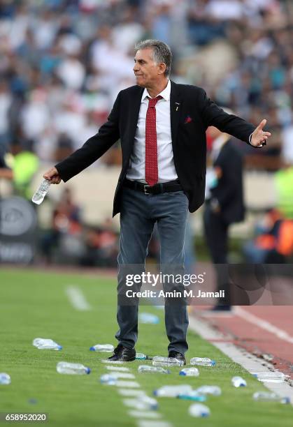 Carlos Quieroz head coach of Iran looks on during Iran against China PR - FIFA 2018 World Cup Qualifier on March 28, 2017 in Tehran, Iran.