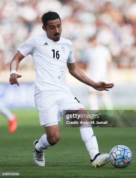 Reza Ghoochannejhad of Iran in action during Iran against China PR - FIFA 2018 World Cup Qualifier on March 28, 2017 in Tehran, Iran.