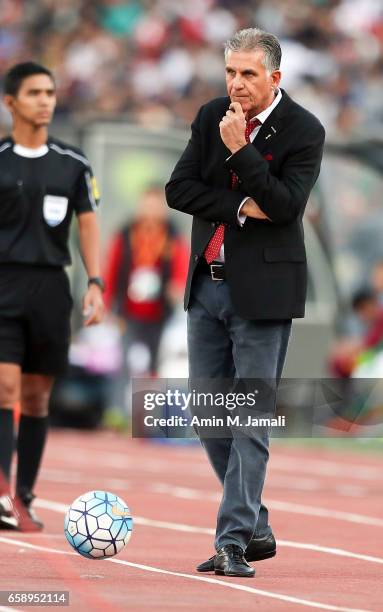 Carlos Quieroz head coach of Iran looks on during Iran against China PR - FIFA 2018 World Cup Qualifier on March 28, 2017 in Tehran, Iran.