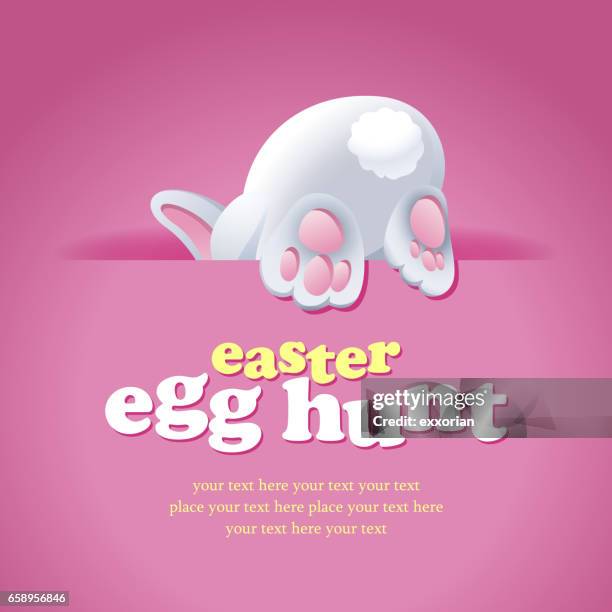 easter bunny egg hunt - playful stock illustrations