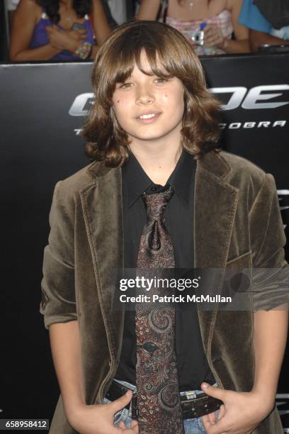 Leo Howard attends "G.I. JOE: THE RISE OF COBRA" Premiere at Grauman's Chinese Theater on August 6, 2009 in Los Angeles, California.